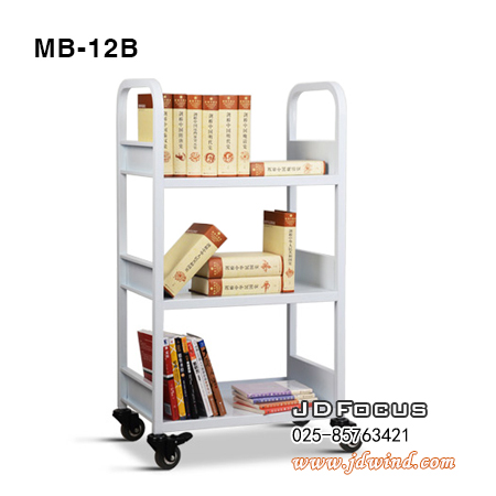 南京三层书车MB-12B设计，南京档案推车MB-12B定制，南京档案车推车MB-12B