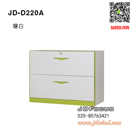 南京薄边挂劳柜JD-D220A，南京二抽挂劳柜JD-D220A钢柜，南京二抽理想柜JD-D220A绿白色